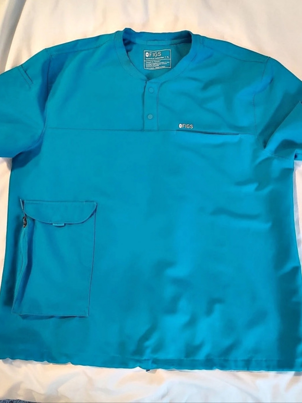 FIGS Men's Corfield Henley Scrub Top - Teal XL